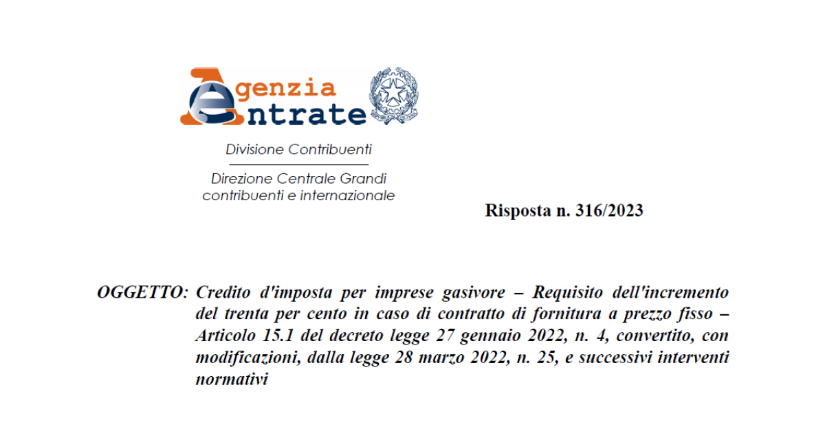 Bonus Energia Imprese Gasivore I Chiarimenti Sul Prezzo Di Riferimento