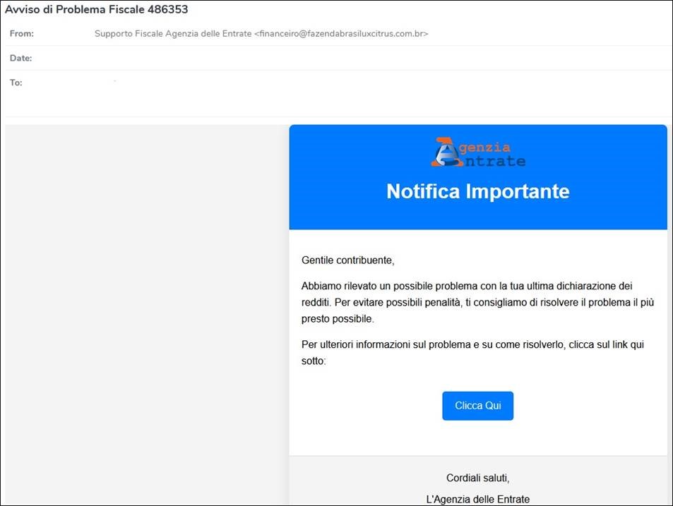 Mail Su Dichiarazione Dei Redditi E Rischio Sanzioni Non L