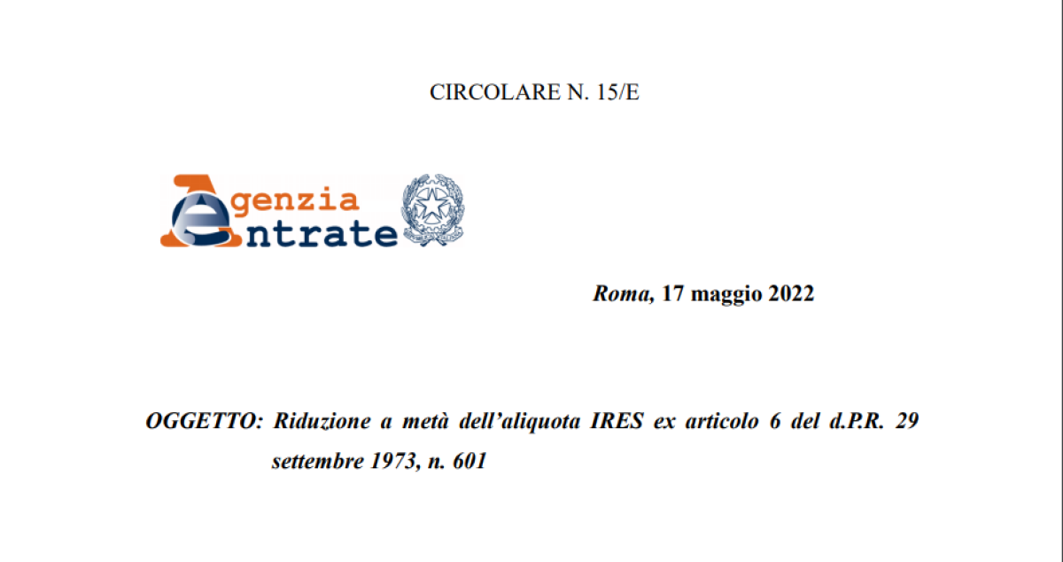 IRES, in quali casi l’aliquota è ridotta? I chiarimenti delle Entrate