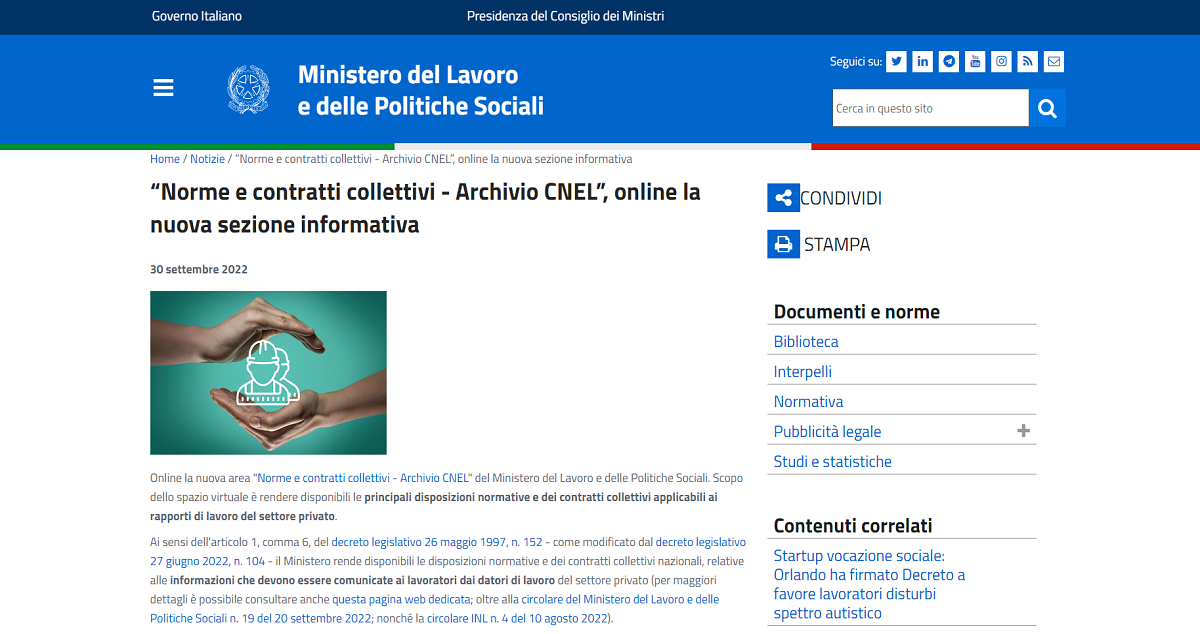 Trasparenza contratti di lavoro arriva l archivio di CCNL e norme