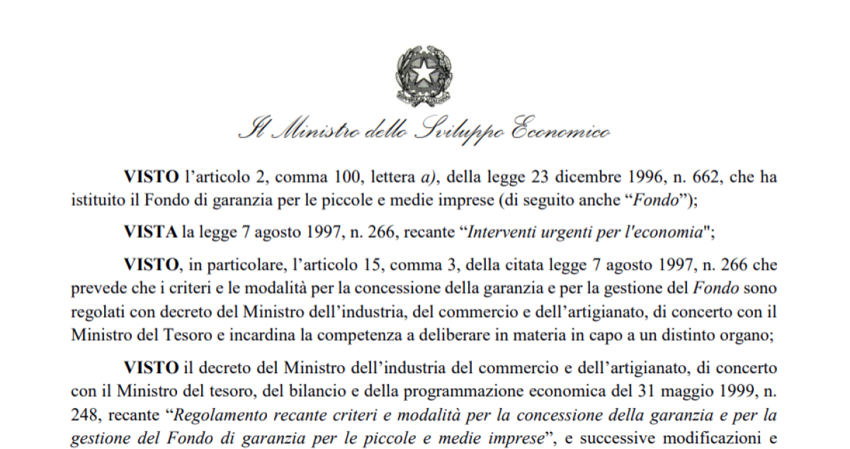 Fondo Garanzia Pmi Start Up Imprese Femminili E Nuova Sabatini Hanno