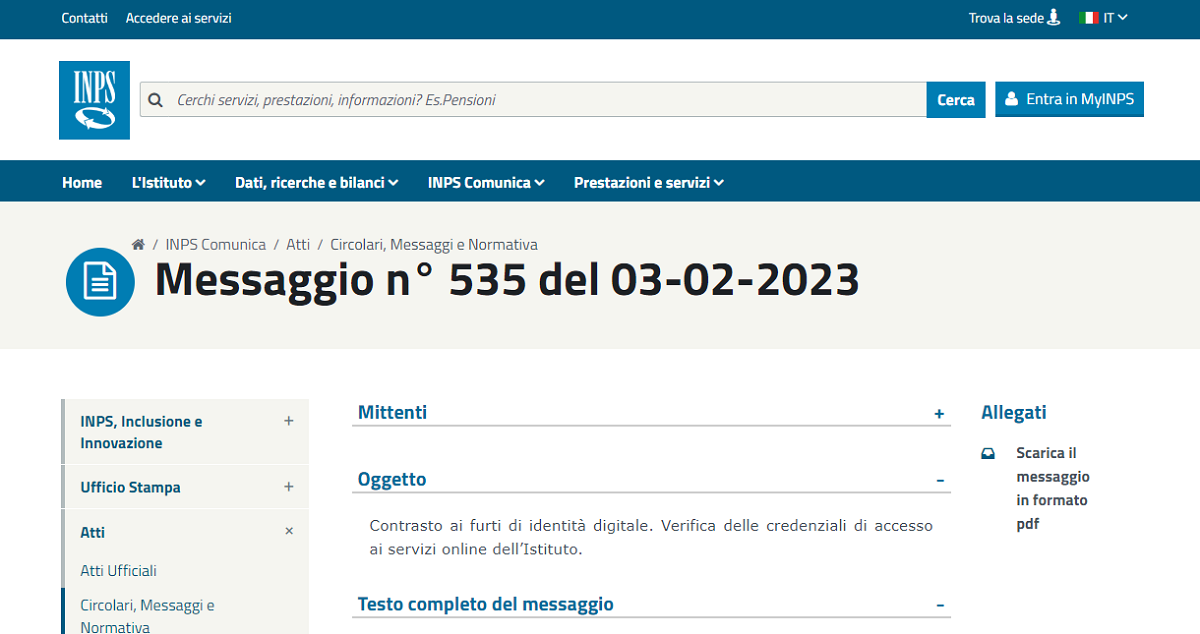 Portale INPS, Novità Sull’accesso Con SPID, CIE, CNS: Verifica Dell ...