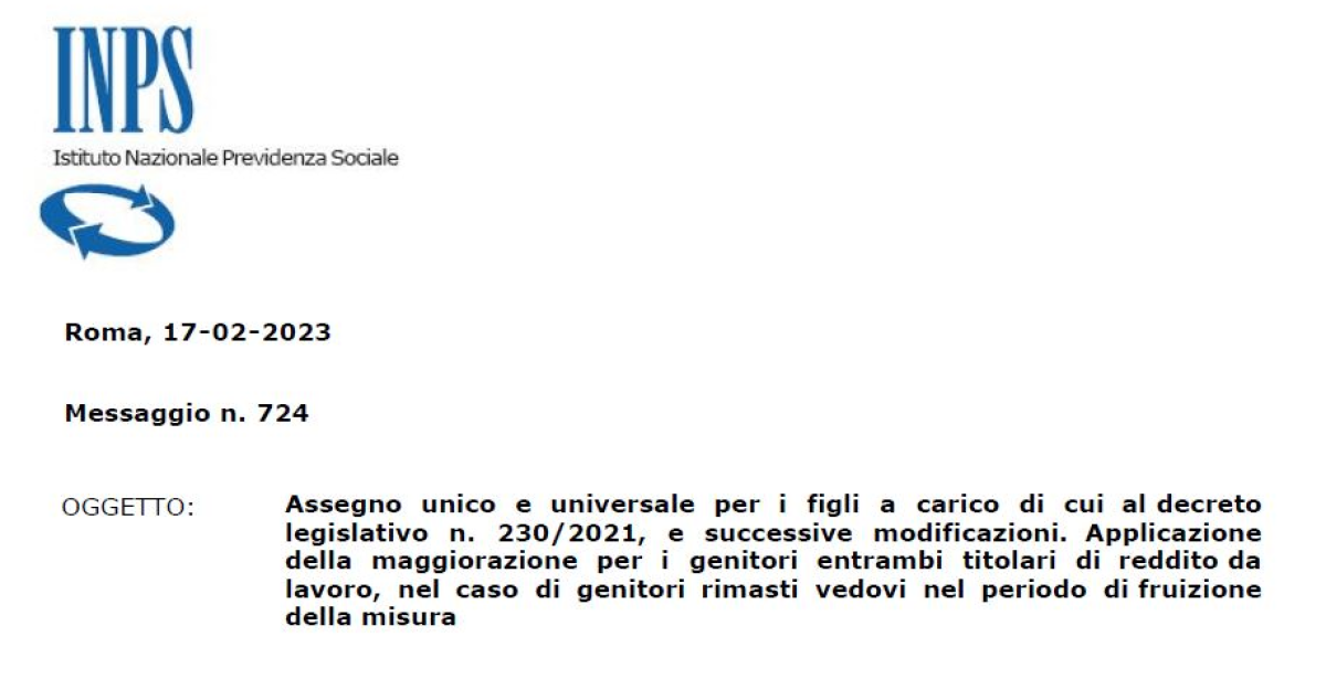 Assegno Unico, Bonus Anche Per I Genitori Vedovi: Le Istruzioni INPS