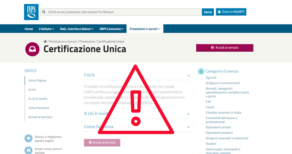 Certificazione Unica INPS 2023 con errori Alla rettifica segue la