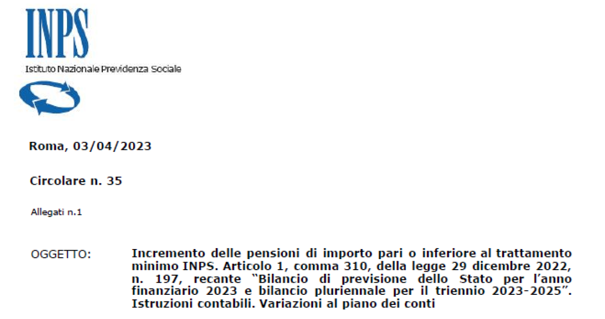 Aumento Delle Pensioni, Le Istruzioni INPS Su Calcolo E Trattamento Fiscale