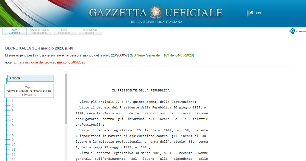 Decreto Lavoro 2023: Testo Pubblicato In Gazzetta Ufficiale, Guida Alle ...