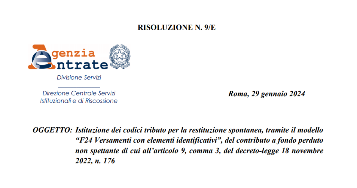 Contributo A Fondo Perduto Superbonus: Le Istruzioni Per La Restituzione