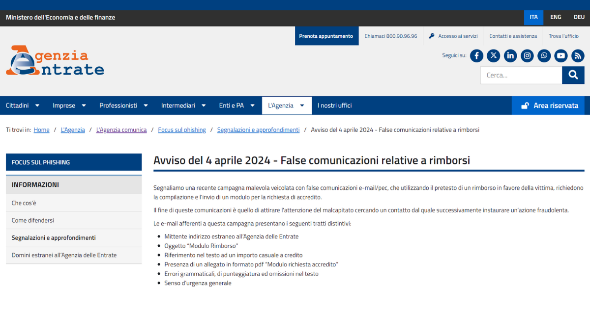 Mail Su Rimborso Fiscale? Non Arriva Dall’Agenzia Delle Entrate