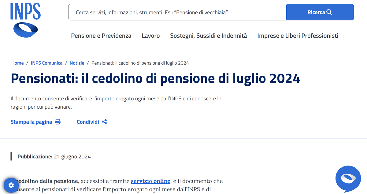 Cedolino Pensione Luglio 2024: Online I Dettagli Su Importo E ...