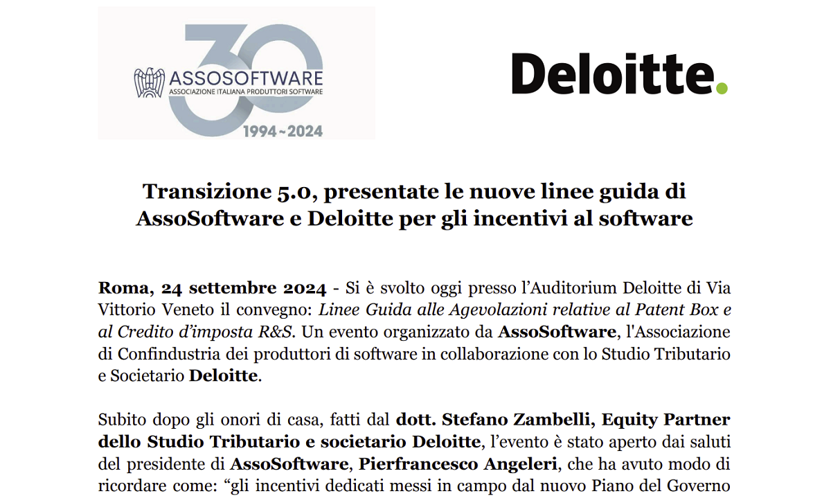 ecco le ultime novità dall’evento di Assosoftware e Deloitte #adessonews