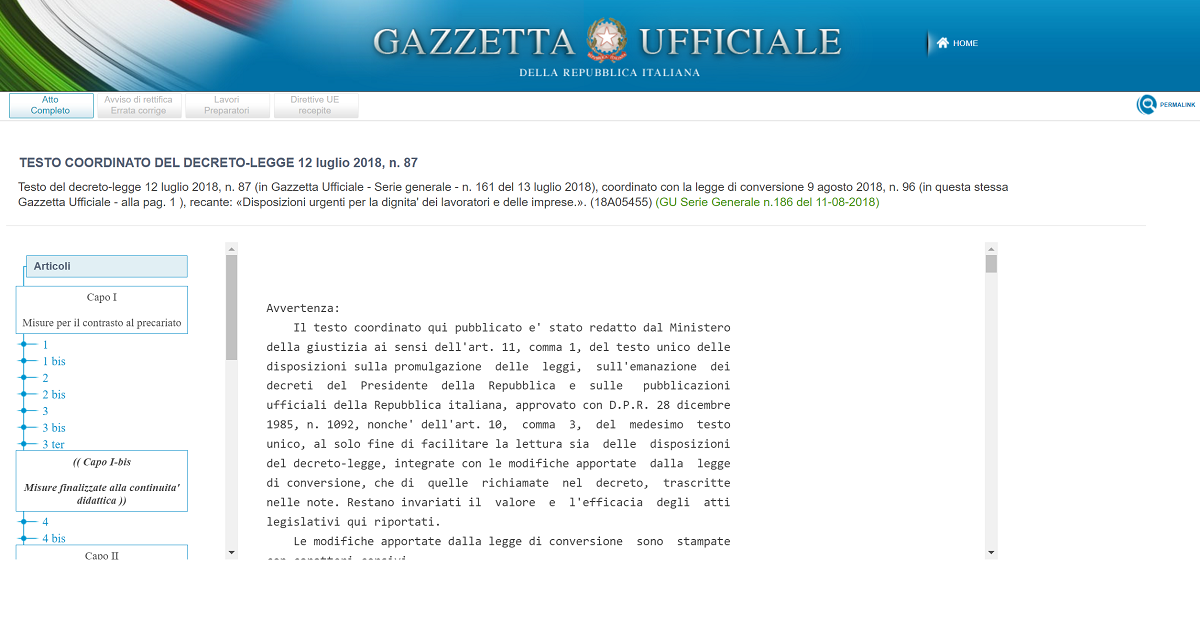 Decreto Dignità Tutte Le Novità Nel Testo Della Legge Di Conversione