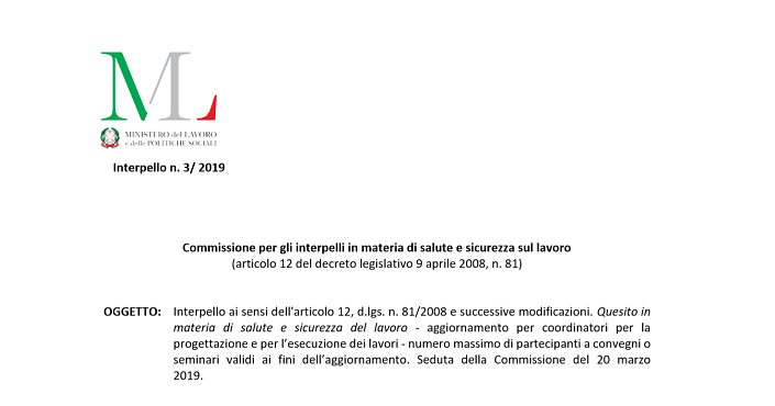 Sicurezza sul lavoro: il limite massimo di partecipanti per gli eventi  formativi