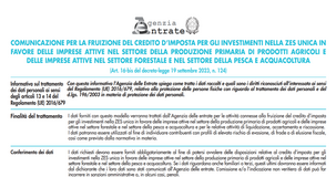 Credito d'imposta ZES agricoltura: modello di domanda e scadenza