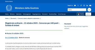 Concorso magistrato ordinario 2026: online il bando da 450 posti